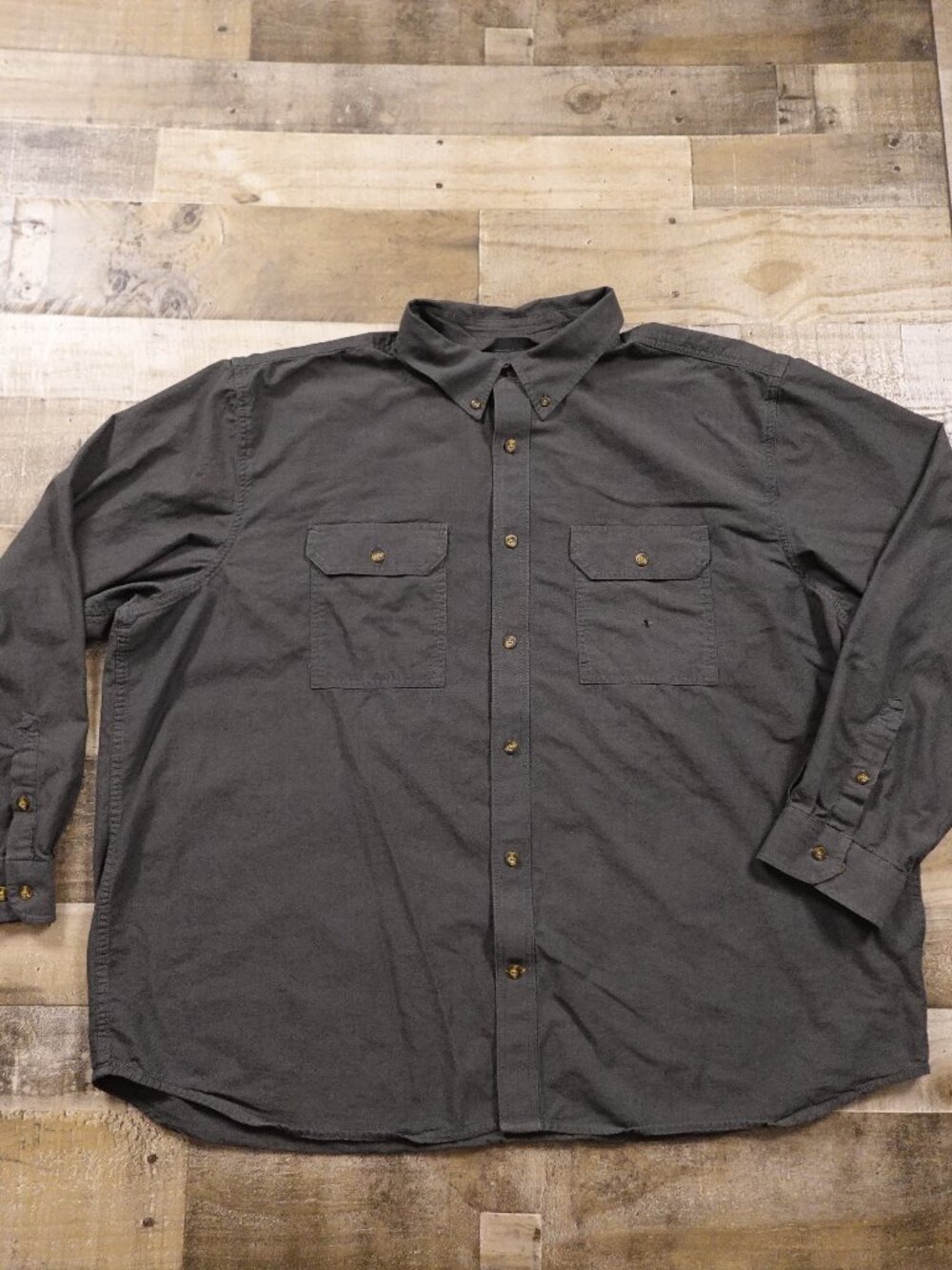 Carhartt Loose Fit Work Shirt Men's 3XL Charcoal Gray Button Front Cotton